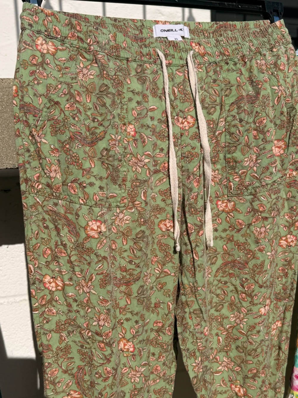 Floral Green cotton Pants xS O’Neil